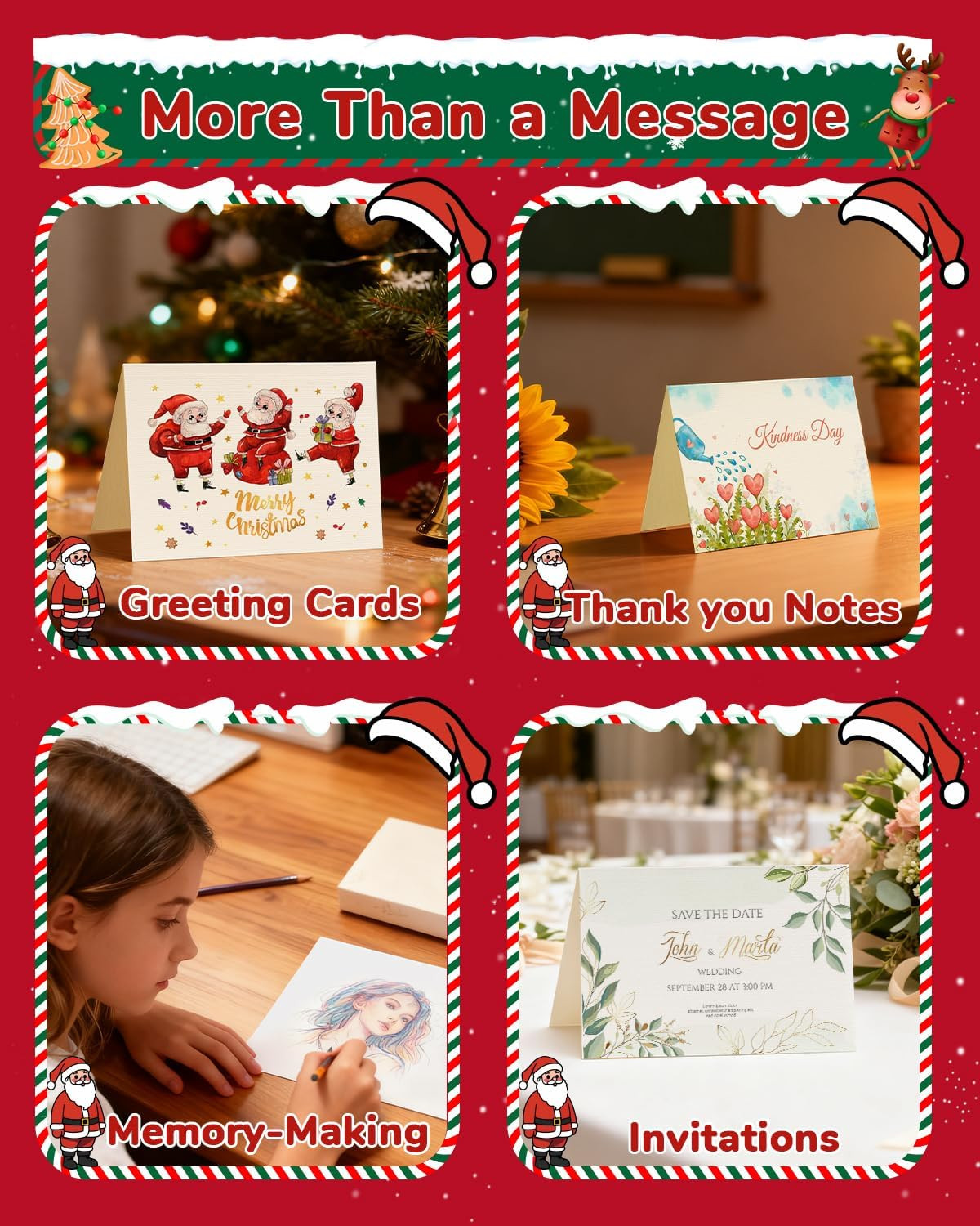 Watercolor Cards and Envelopes Set – 50 Folded 5X7 Inch Blank Heavyweight Paper