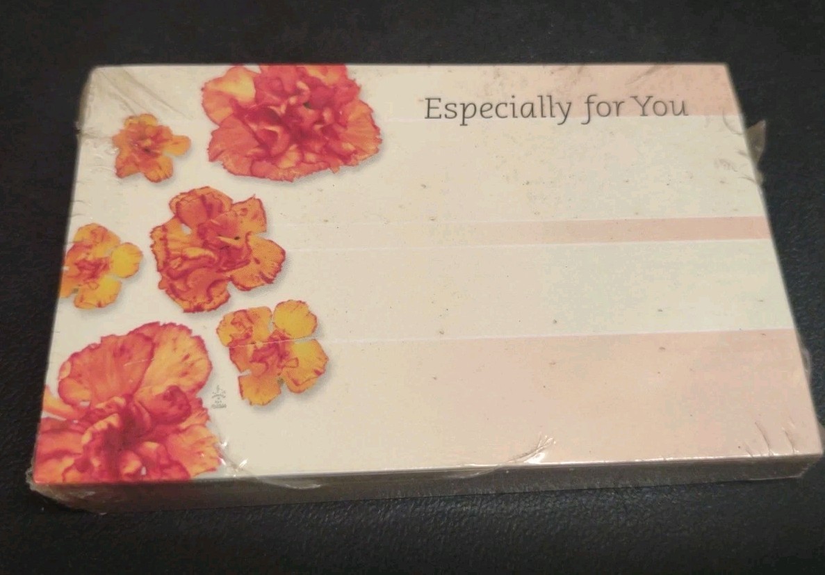 50 Vintage Floral Enclosure Cards, “Especially For You” Card w Orange Carnations