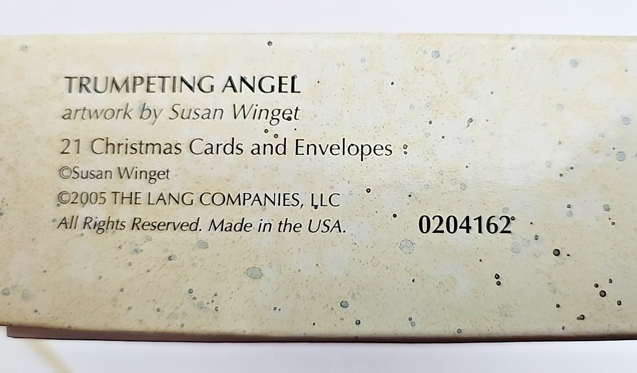 NEW! Lang Trumpeting Angel box of 21 Christmas Cards w/ Envelopes, Made in USA