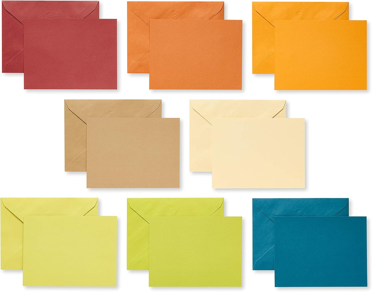 Single Panel Blank Cards with Envelopes, Earthtone Colors (100-Count)