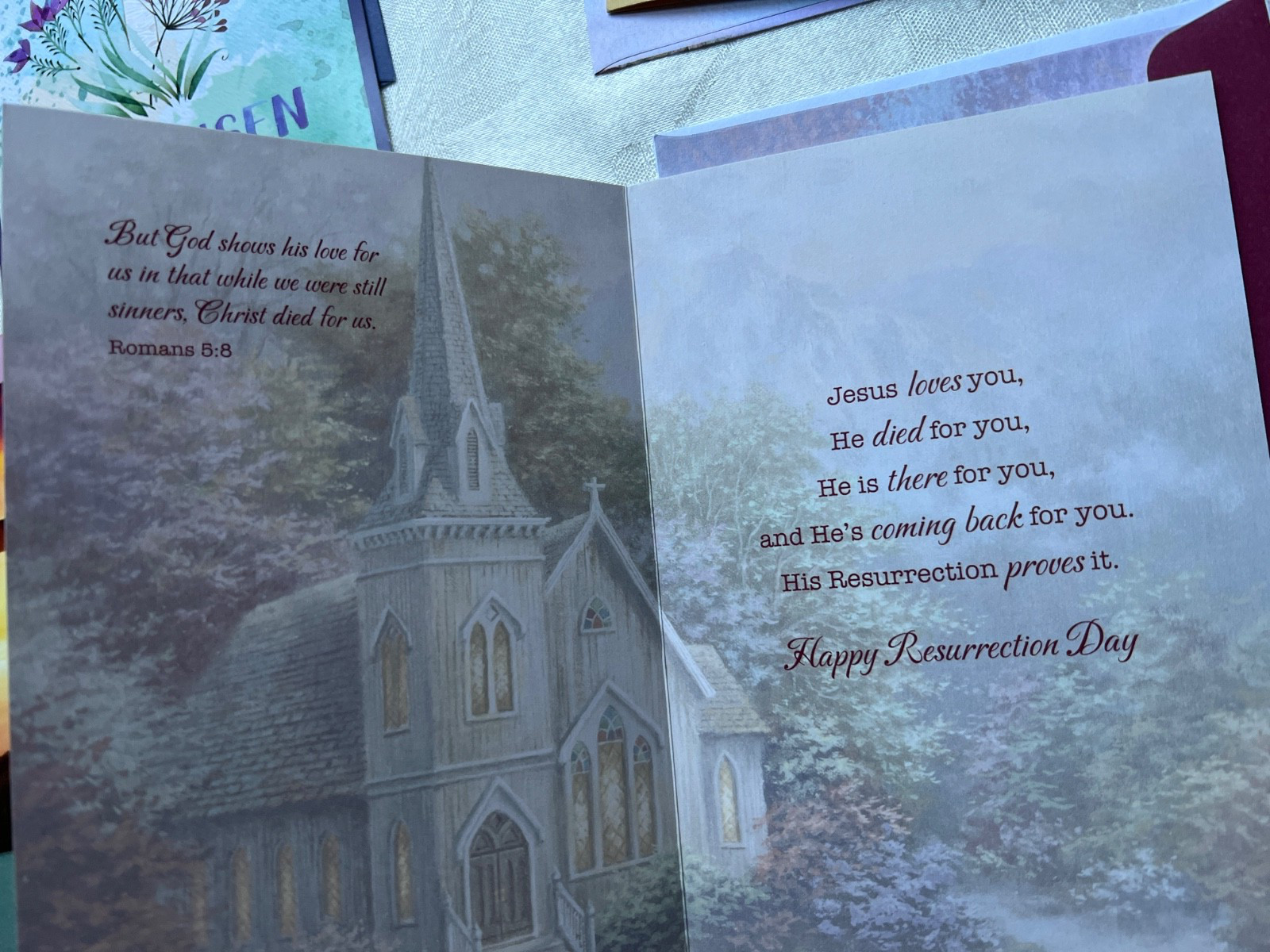 His Delight 5 Easter & 1 Christmas Greeting Cards.