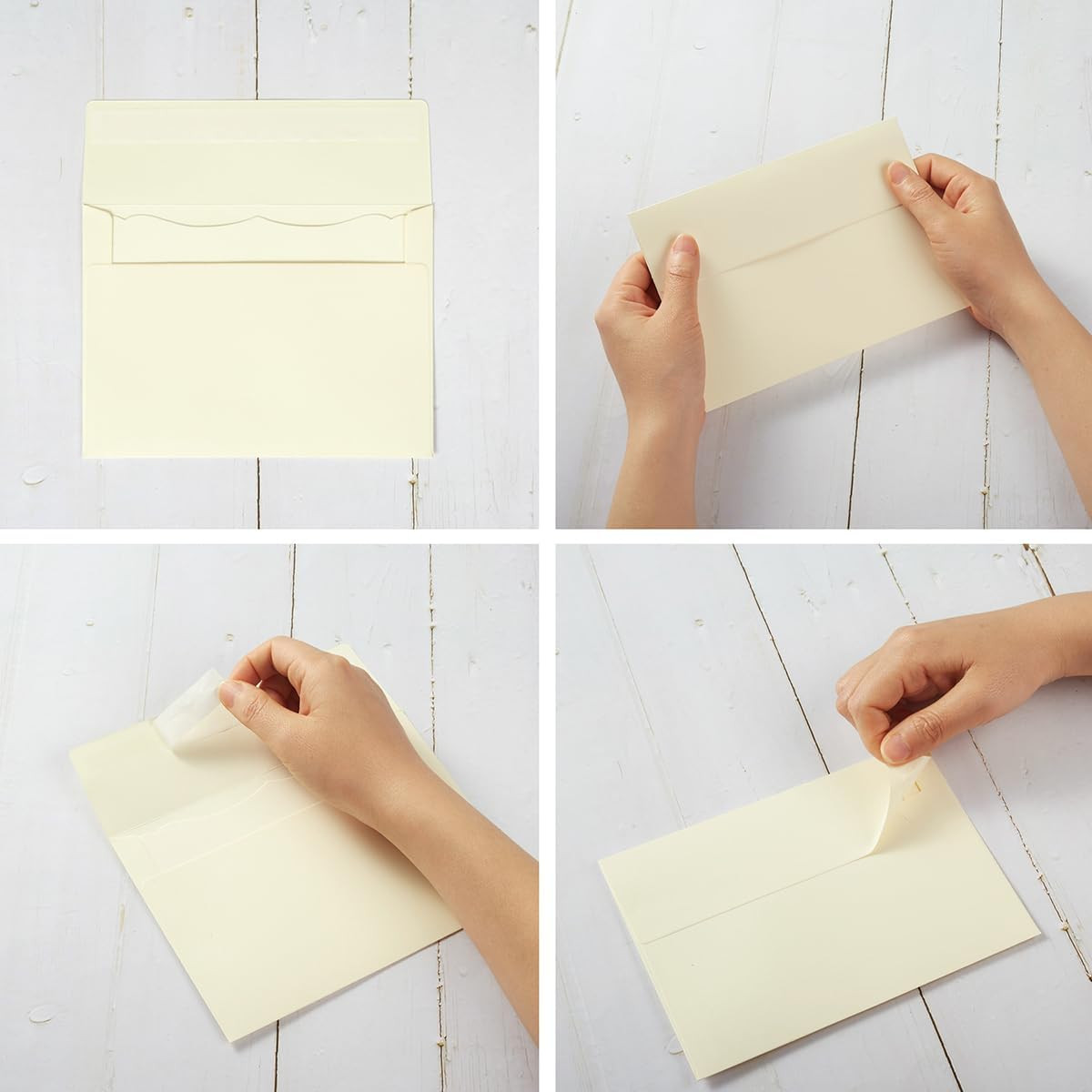 Sobres Con Tarjetas En Blanco 100 Piezas A7 5×7 Autoadhesivos Crema Invitacion