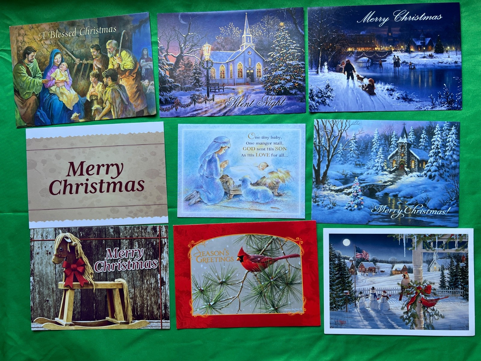 Unbranded Christmas Greeting Cards Lot of 74 Cards with envelopes