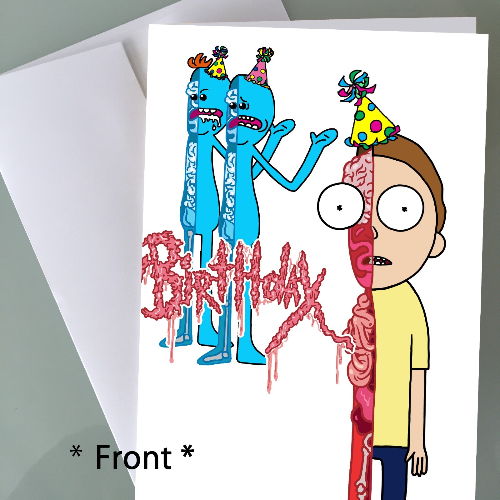 Rick and Morty Birthday Card – Funny Birthday Card Boys Cartoon Fan Art Happy