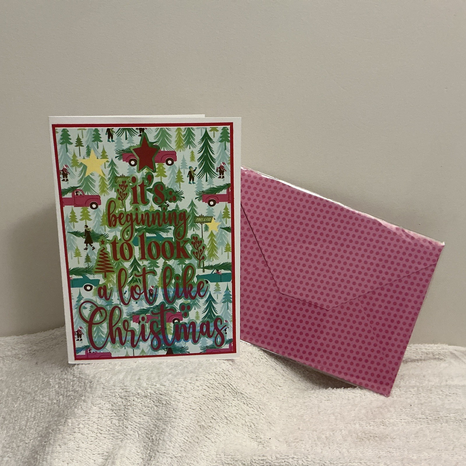 Hand Made Christmas Card With Envelope