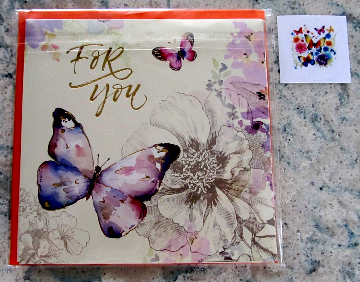 Pop Up Greeting Card, Env. & Seal for Any Occasion – Pretty Butterflies