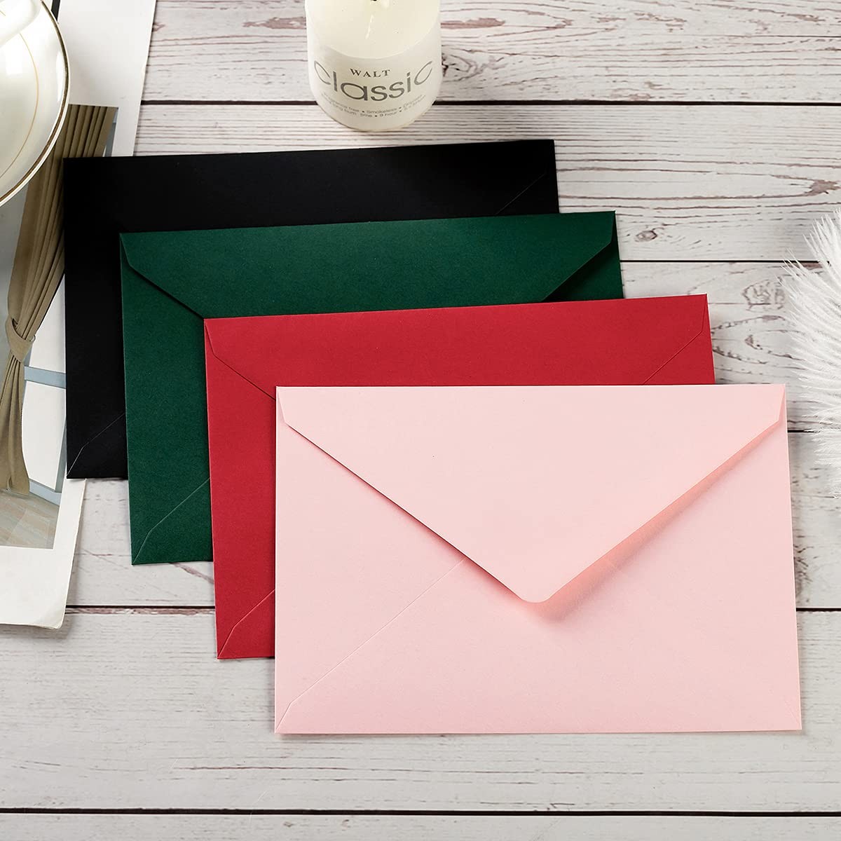 100 Pieces A6 Envelopes Colorful 4×6 Envelopes for Greeting Cards Birthday We…