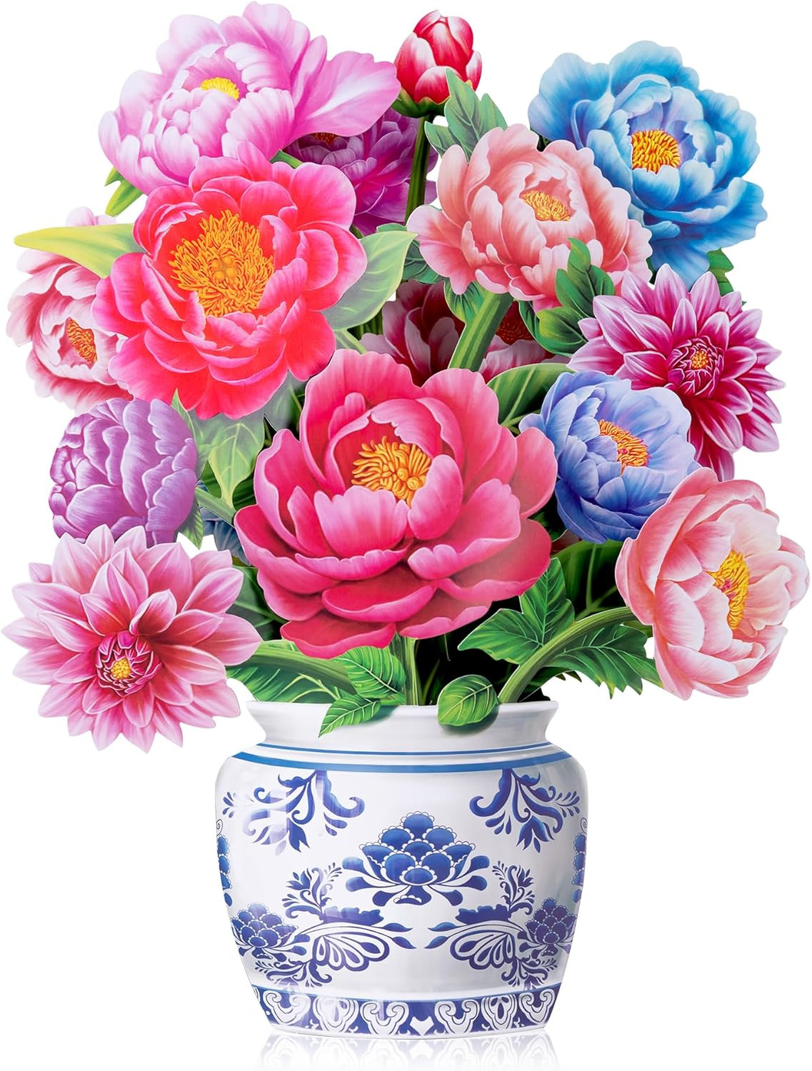 Pop up Flower Card, 3D Paper Flowers Bouquet – 14″ Peony, Birthday, Mother’S Day