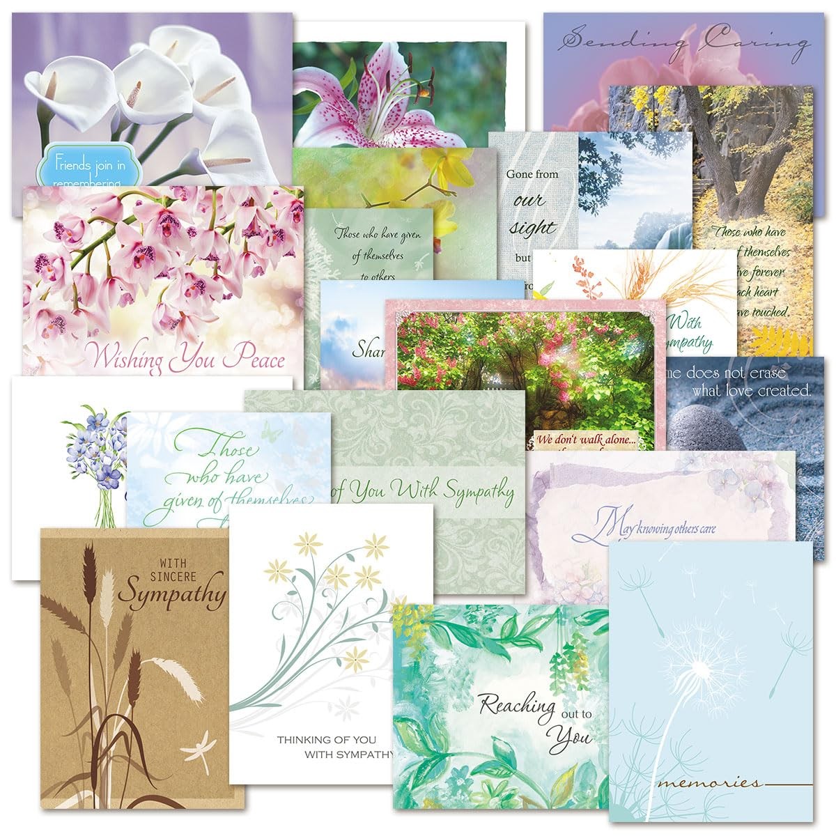 Mega Sympathy Cards with Envelopes- Set of 40 Bulk Assortment (20 Designs), L…
