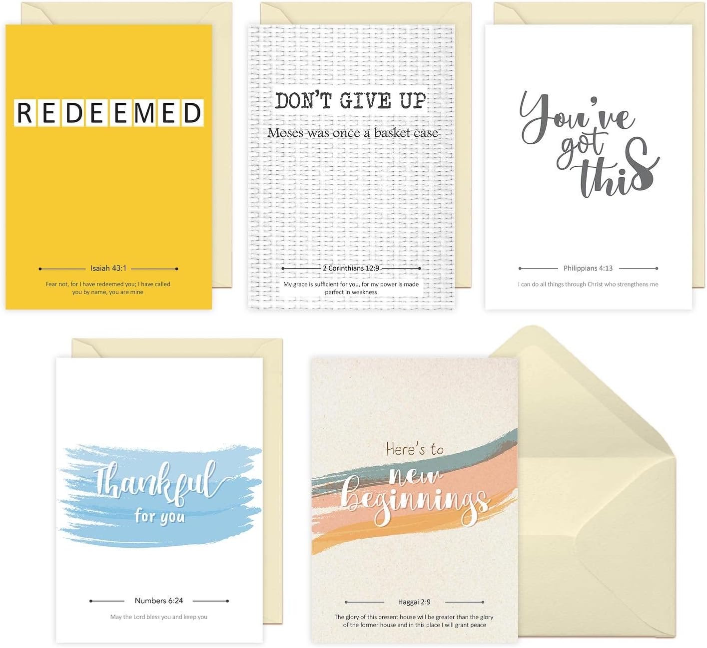 Christian Greeting Cards (10 Pack) – Encouraging, Inspirational & Motivational C