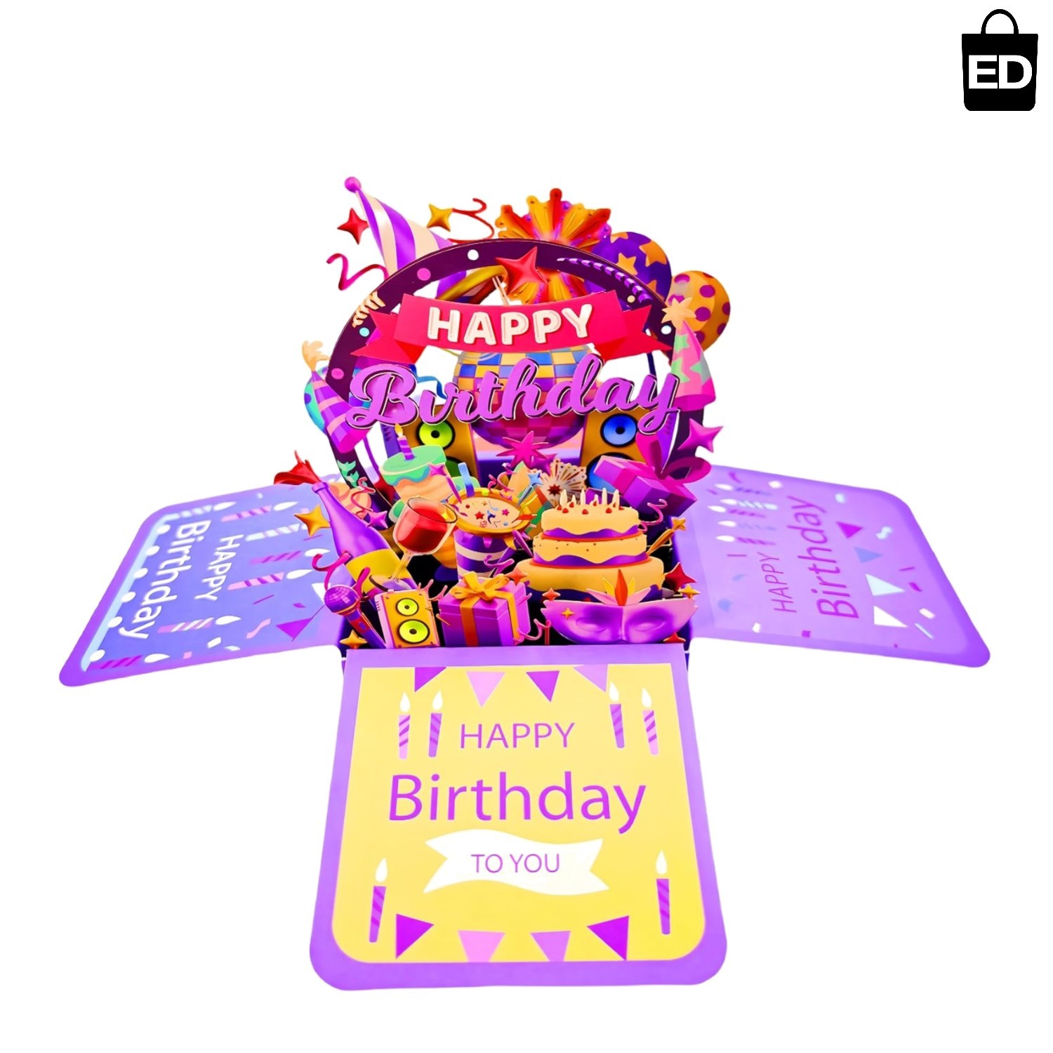 Laser-Cut Happy Birthday Greeting Cards for Family & Friends – 6.1×5.1 in