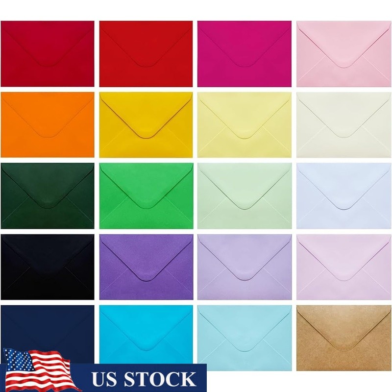 Colorful Self-Seal Envelopes 60 Pack Invitations Cards USPS Photos Party