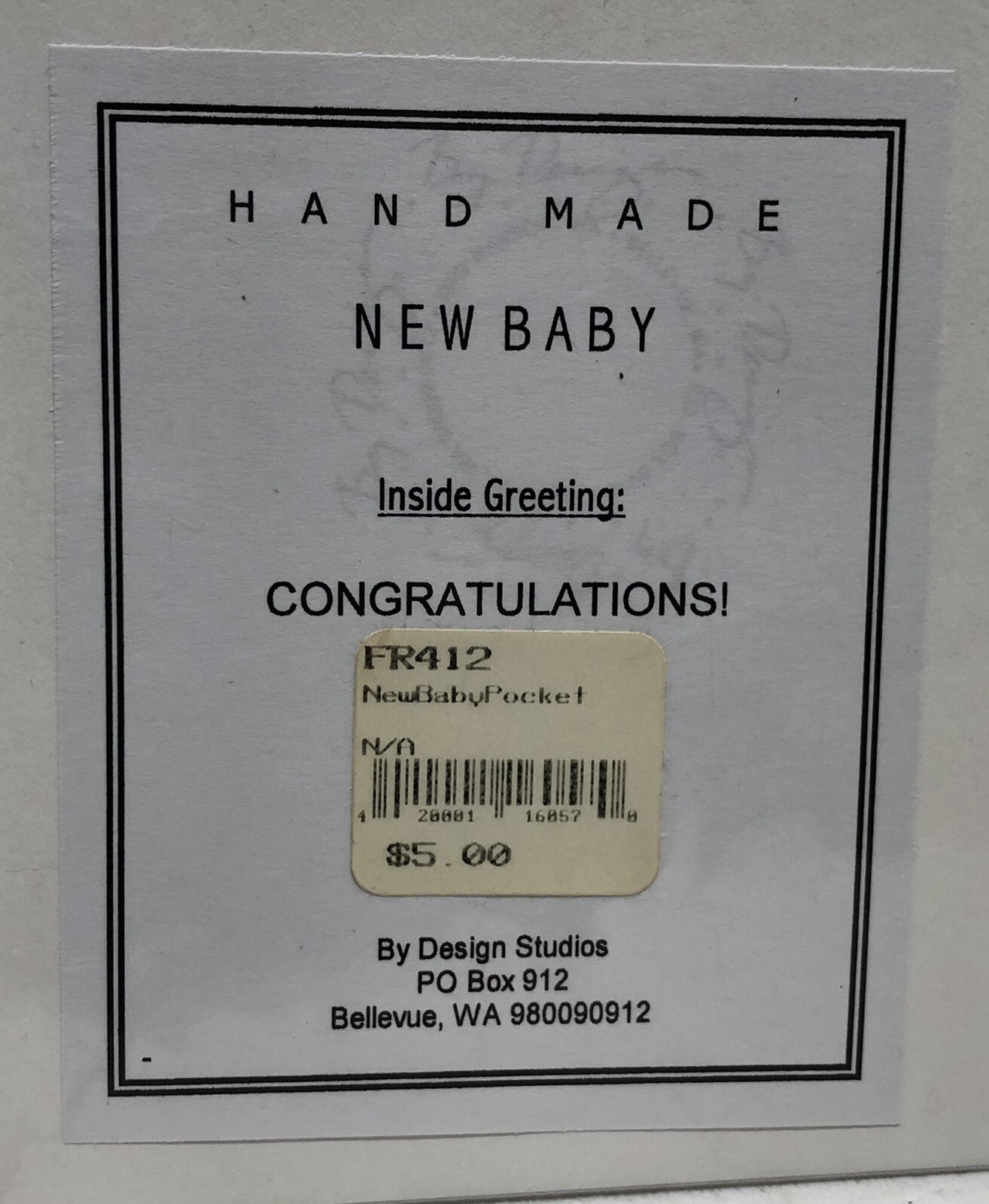 Lot of 2 For New Baby Hand Made Greeting from By Design Studios