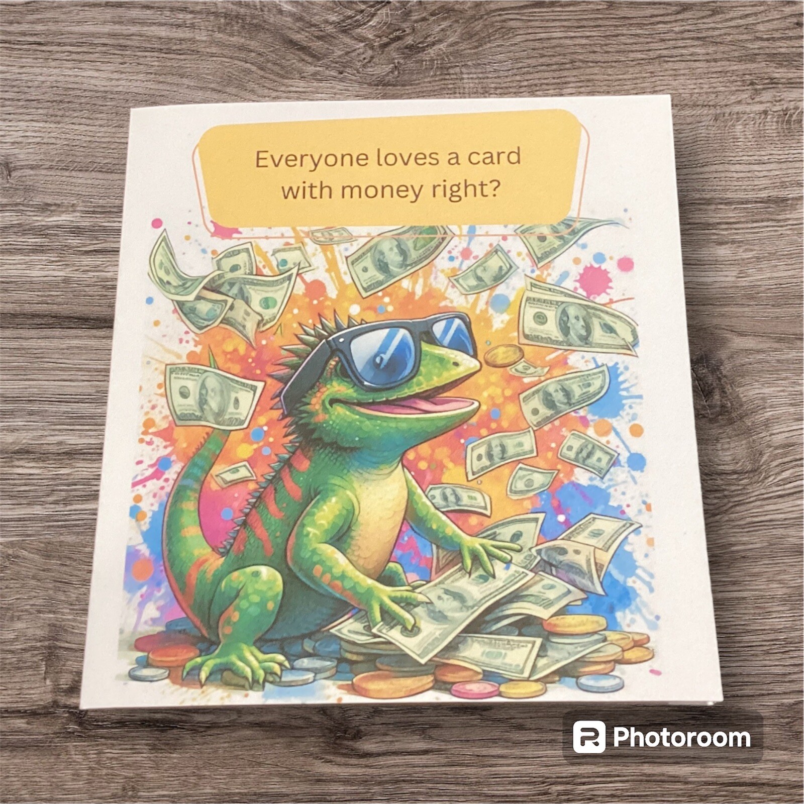 5 X 5 Inches Happy Birthday Greeting Card Humor Him Her Funny Cute Lizard