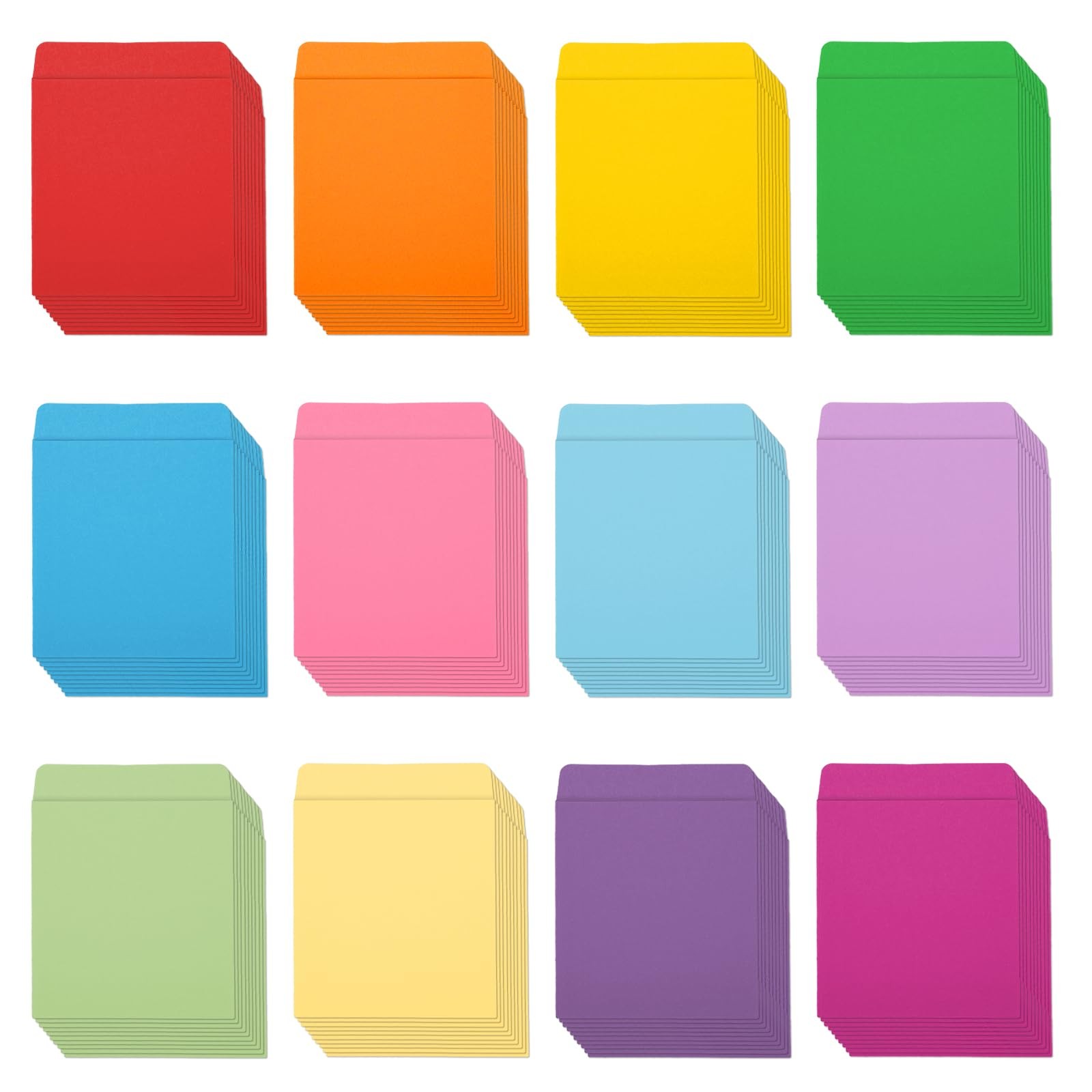 120 Pieces Library Card Pockets 12 Colors Library Card Envelopes with 120PCS …