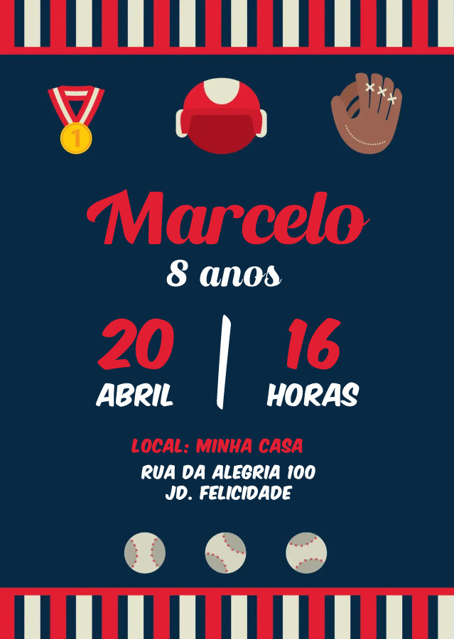 Digital Baseball Birthday Party Invitation | Personalized Texts 001