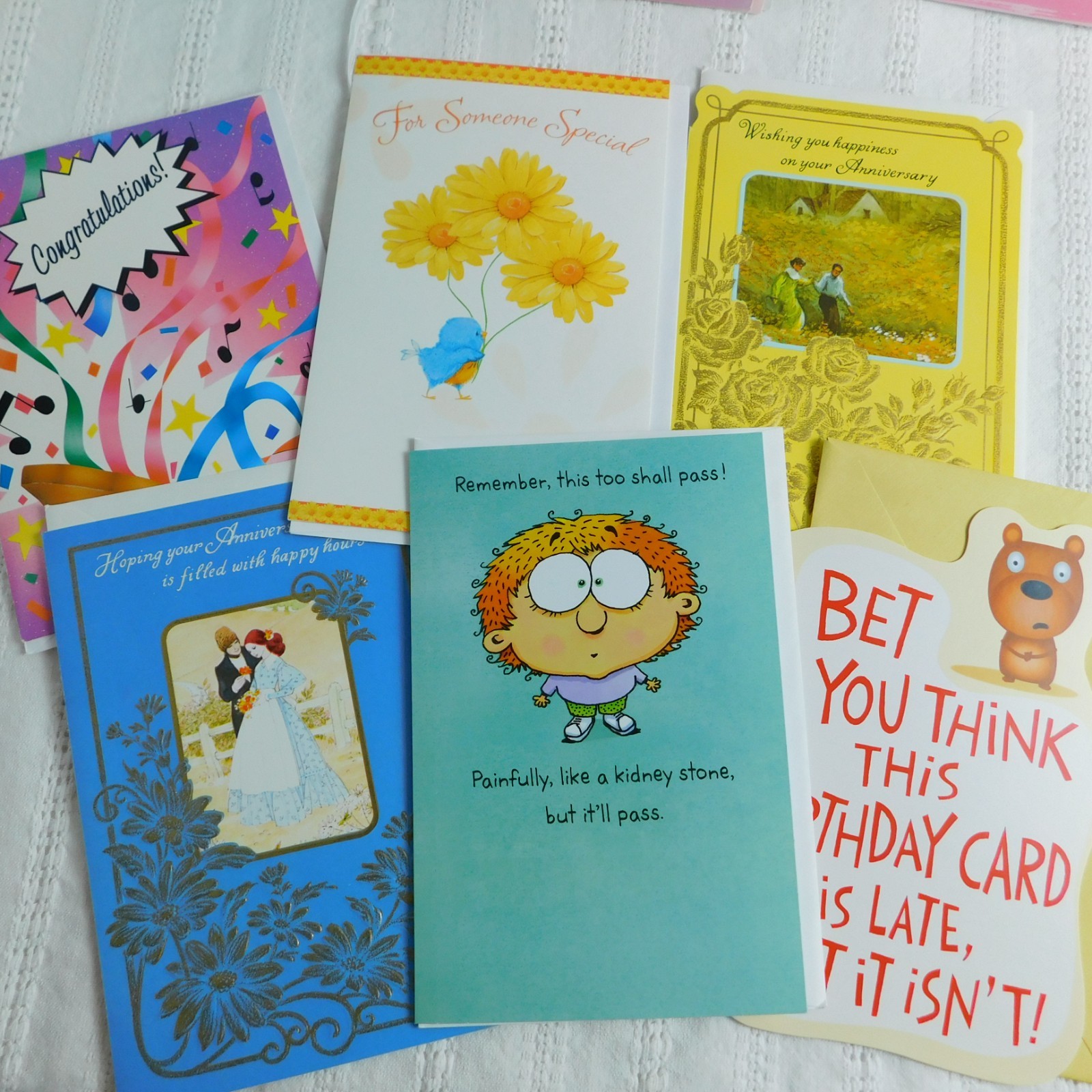 Variety Lot of 55 GREETING CARDS Birthday Thank You, Get Well, Blank, Wedding +