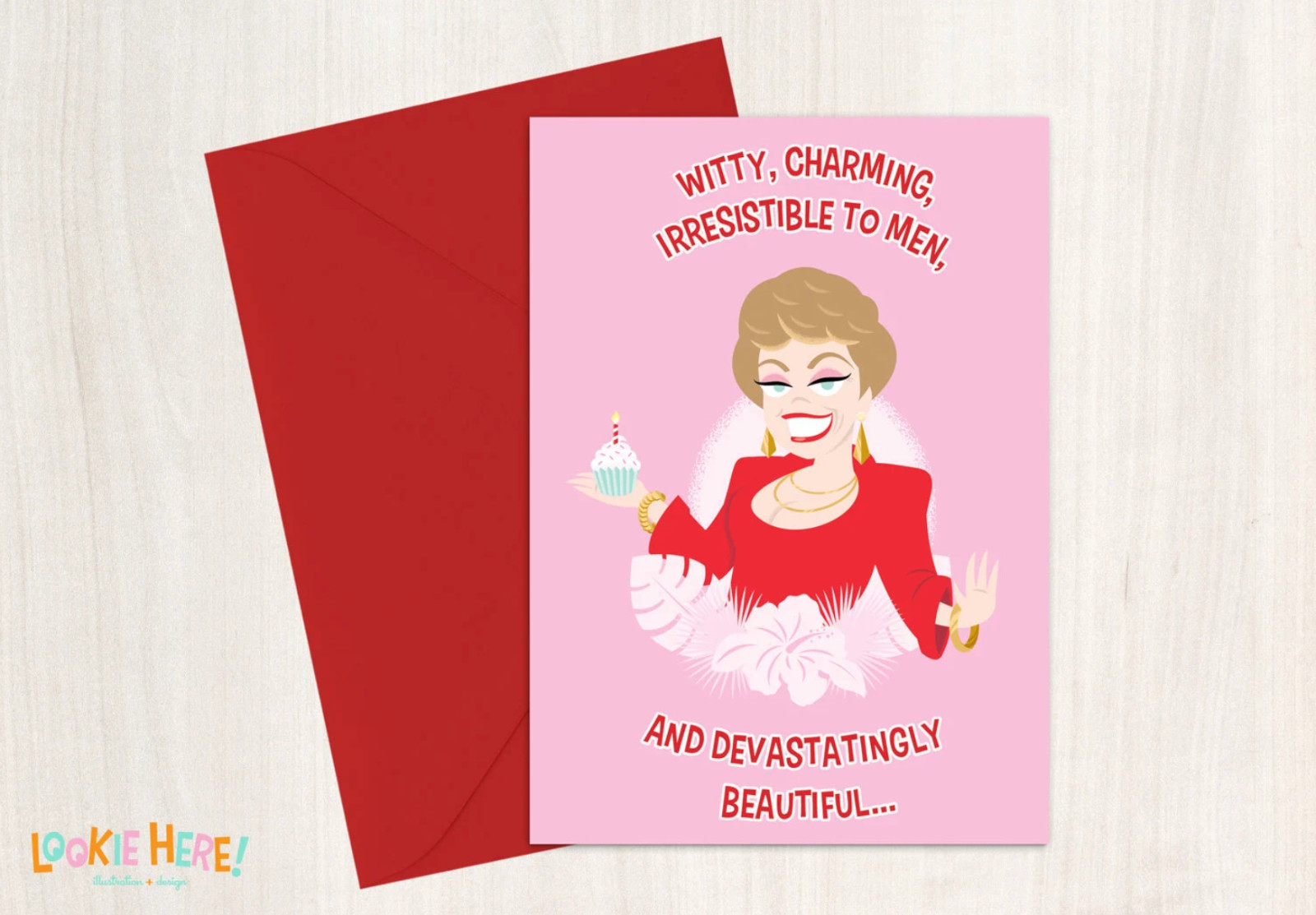 Blanche Devereaux from the Golden Girls – Illustrated Birthday Card 4 by 6 Inch