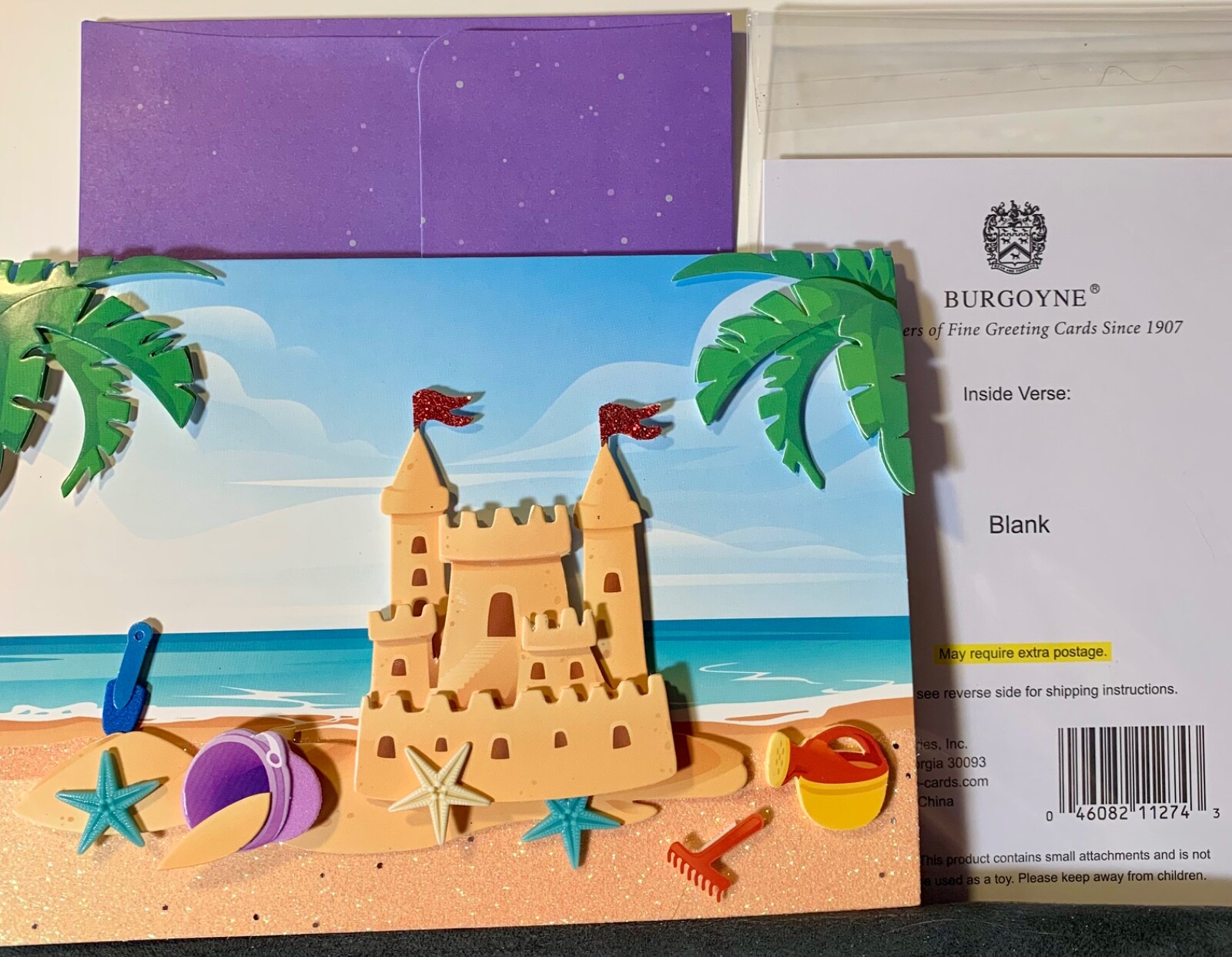 FREE SHIPPING @ $20! Thinking of You Multi-purpose Card Sand Castle Summer