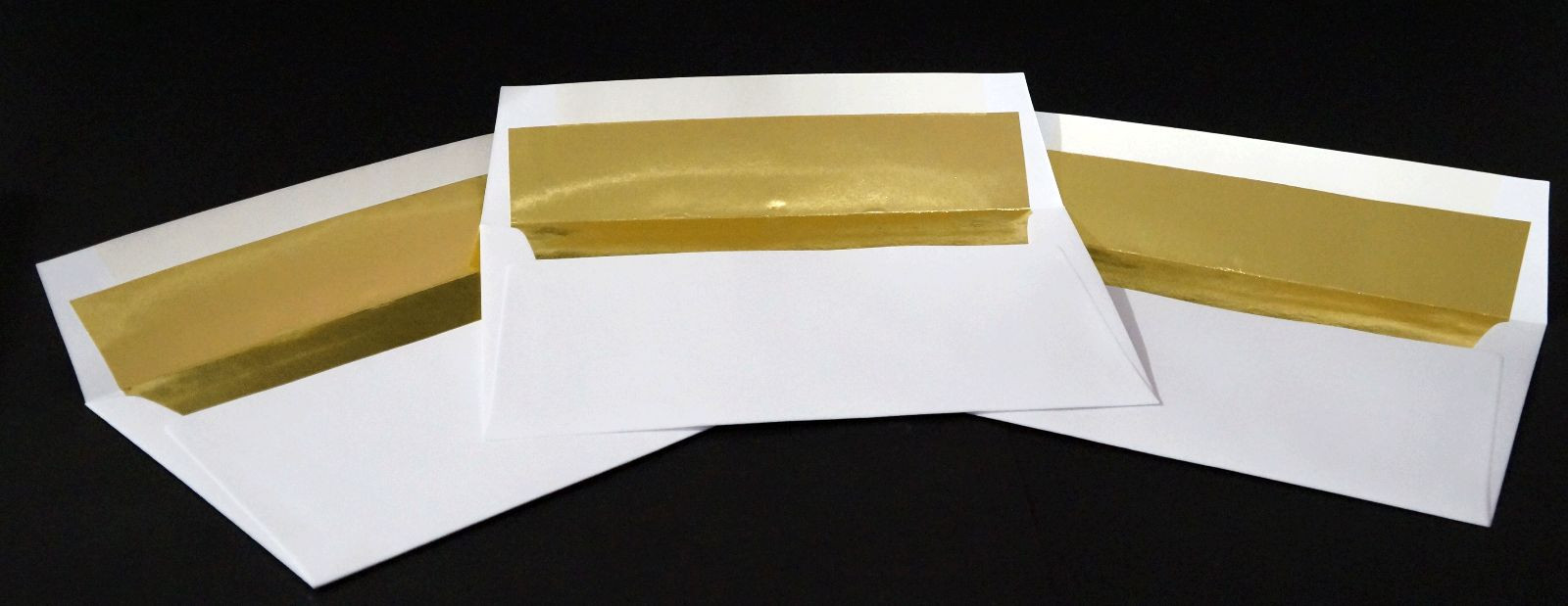 A-2 Announcement Bright White Shiny Gold Foil Lined Envelopes Various Quantities