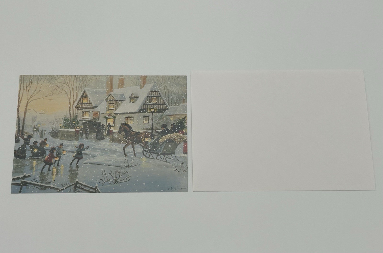 Merry Christmas and New Year Greeting Card – with white envelope