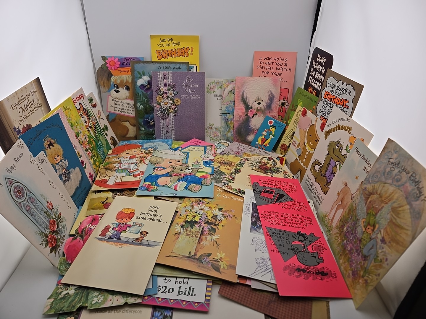 Lot Of Over 100 Beautiful Birthday Greeting Cards Junk Journal Used Ephemera