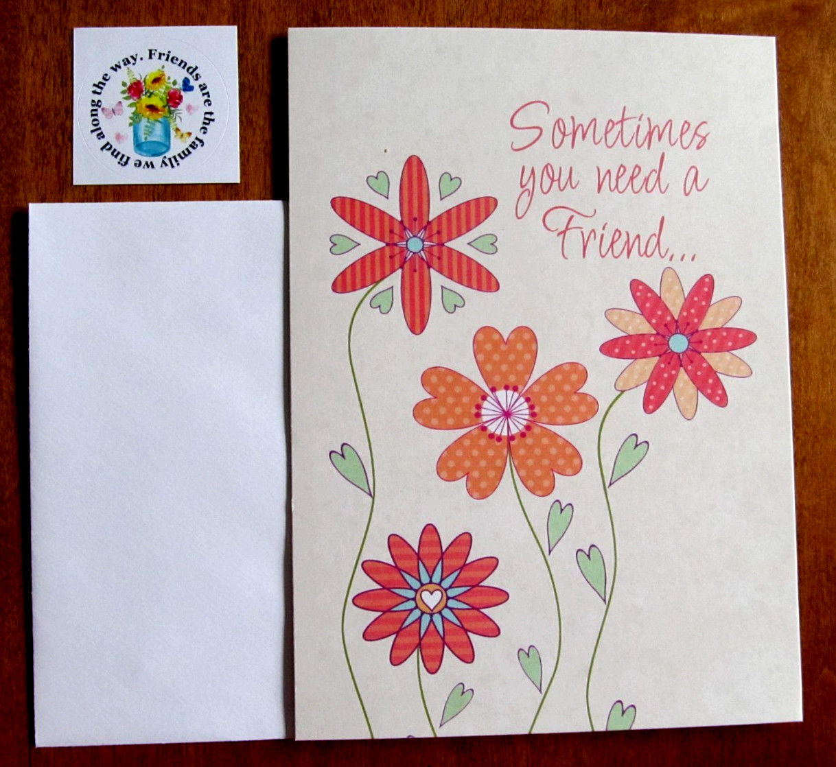 NOS Current Friendship Card, Env. & Seal – Pretty Colorful Flowers