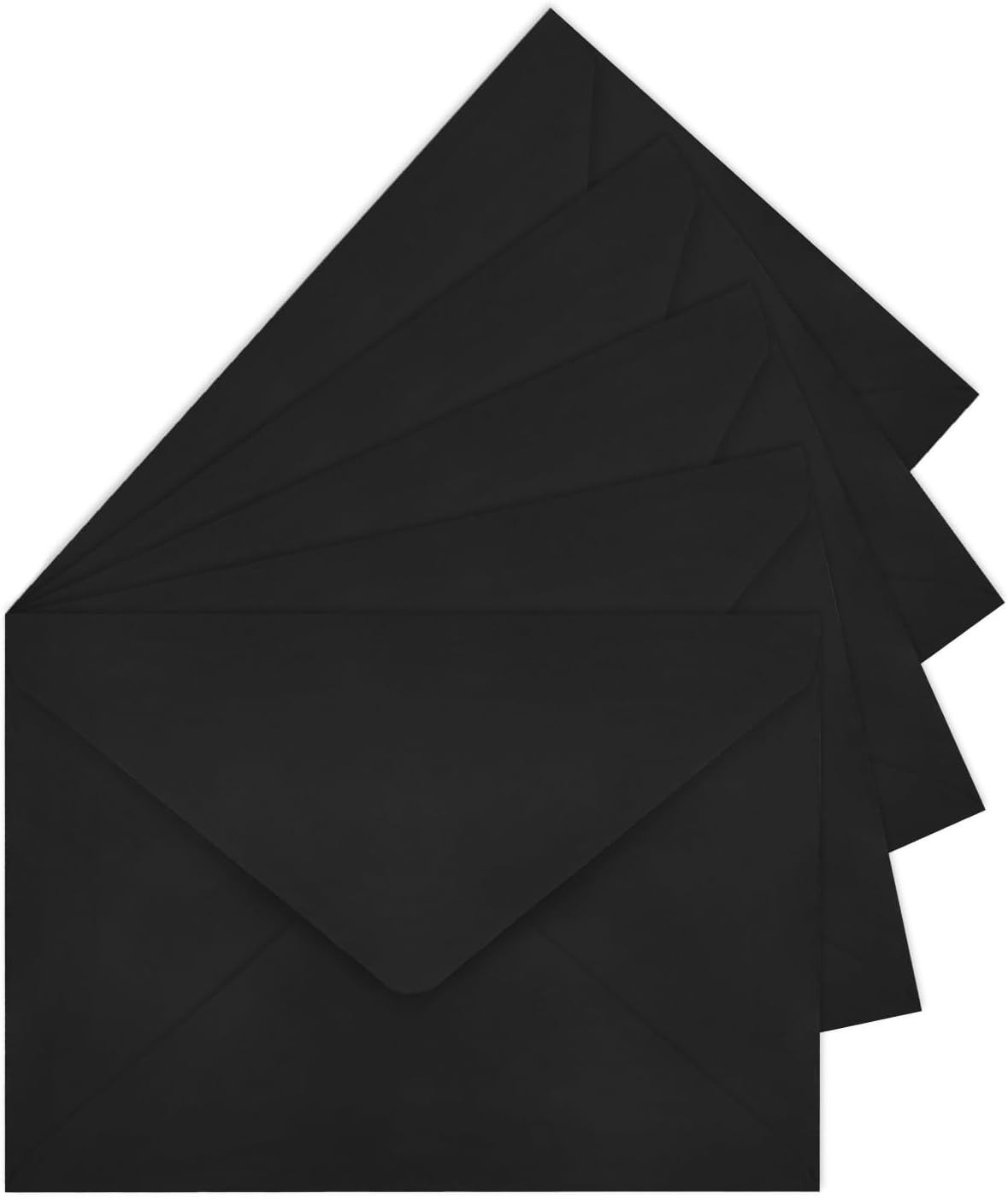 50 PCS Black A7 Greeting Card Envelopes Self Seal 5.24×7.24 Inch Invitation