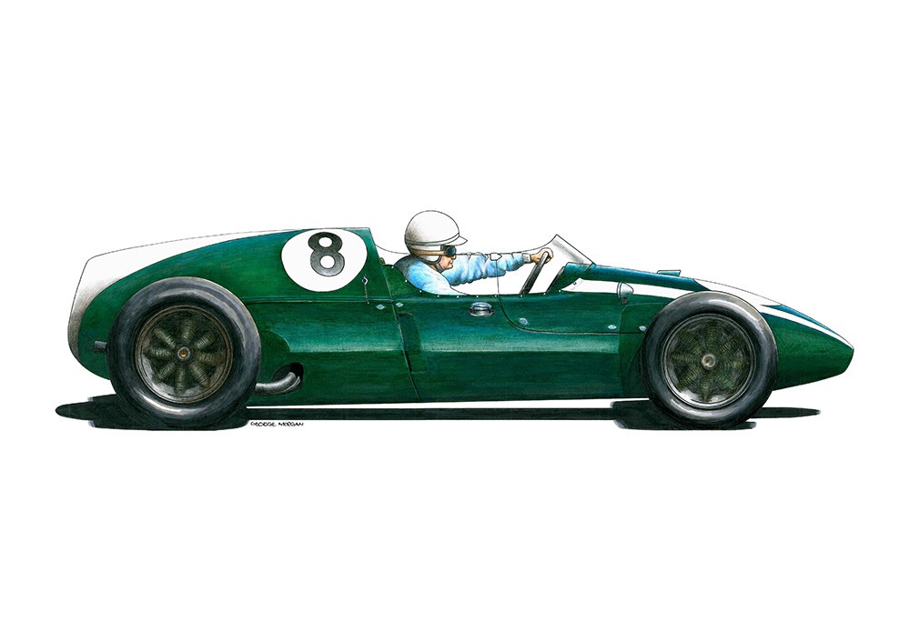 Jack Brabham, Cooper T51 United States Grand Prix 1959, Greeting Card A5 size