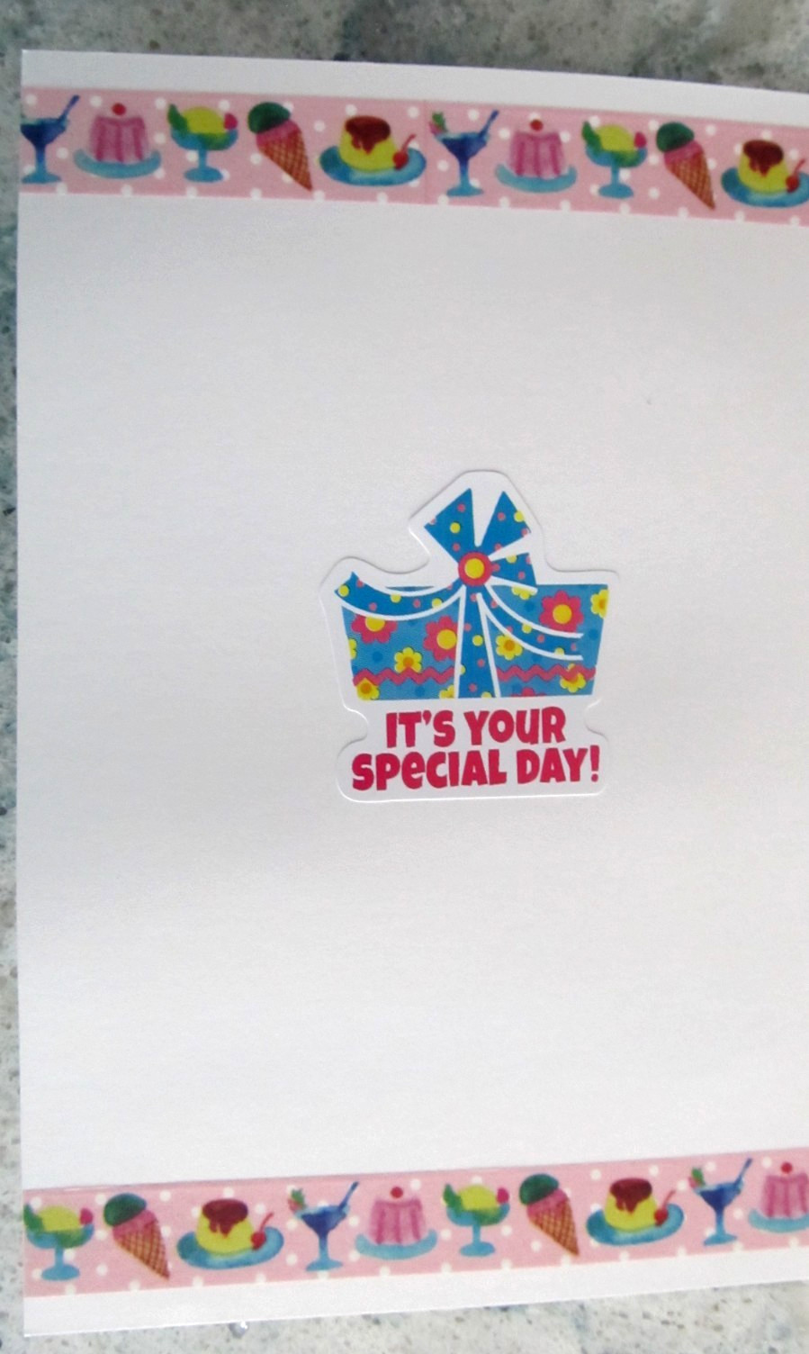 3D Burgoyne Summer Happy Birthday Greeting Card, Env. & Seal Dimensional Sundaes