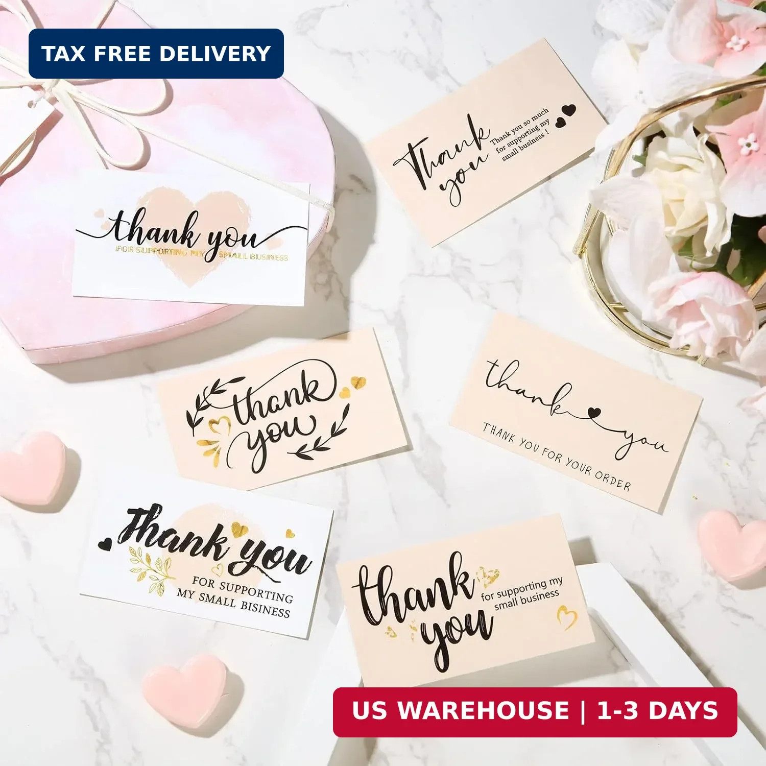 120 Pieces Thank You for Supporting My Small Business Cards Mini Thank You Cards