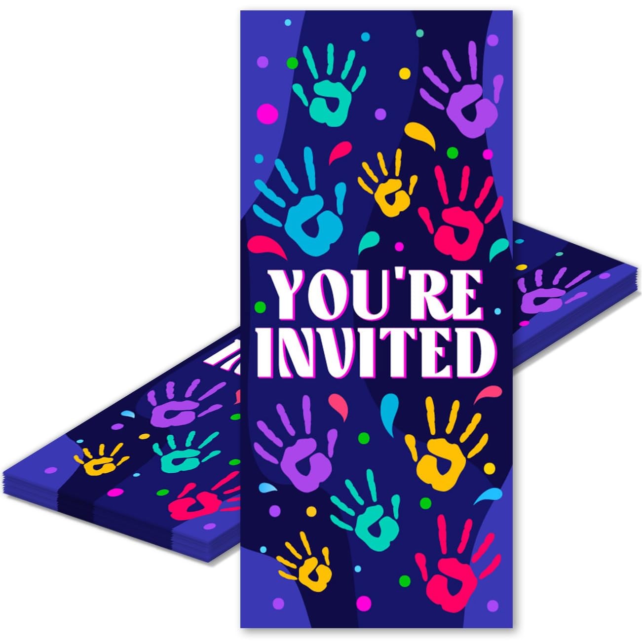 20 Pack Hi Five 5th Birthday Party Invitations Colorful Fill In Envelopes
