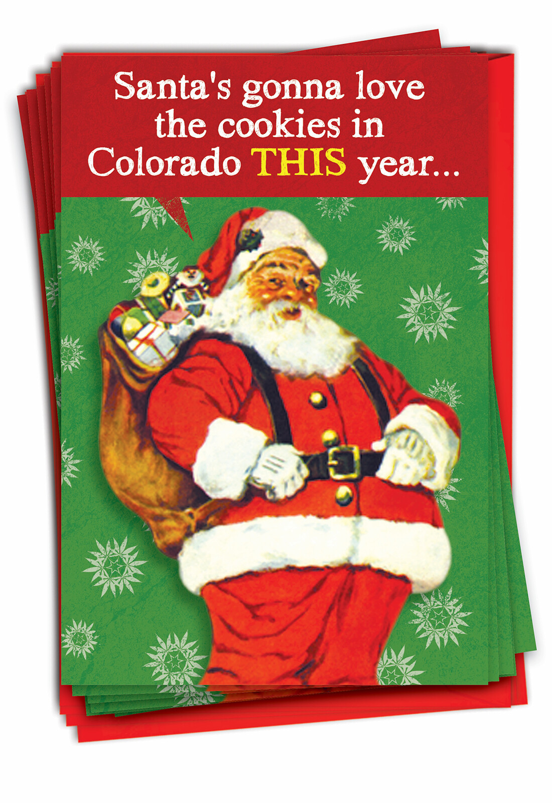 12 Funny Merry Christmas Cards Bulk (1 Design, 12 Cards) – Colorado Cookies