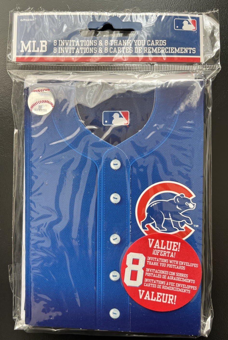MLB Major League Baseball Chicago Cubs Party 8 Invitations & 8 Thank You Cards