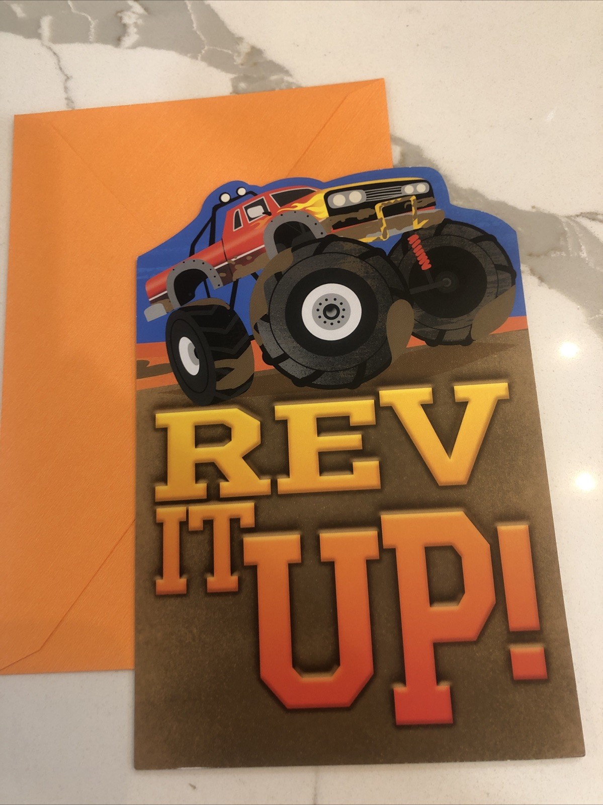 Happy Birthday Greeting Card. Rev It Up/Hot Wheels/ Kids