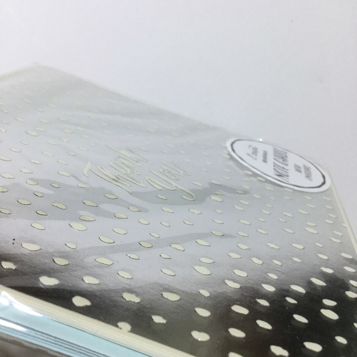 Polka Dot Thank You Cards Set of 24 Silver Metallic Embossed