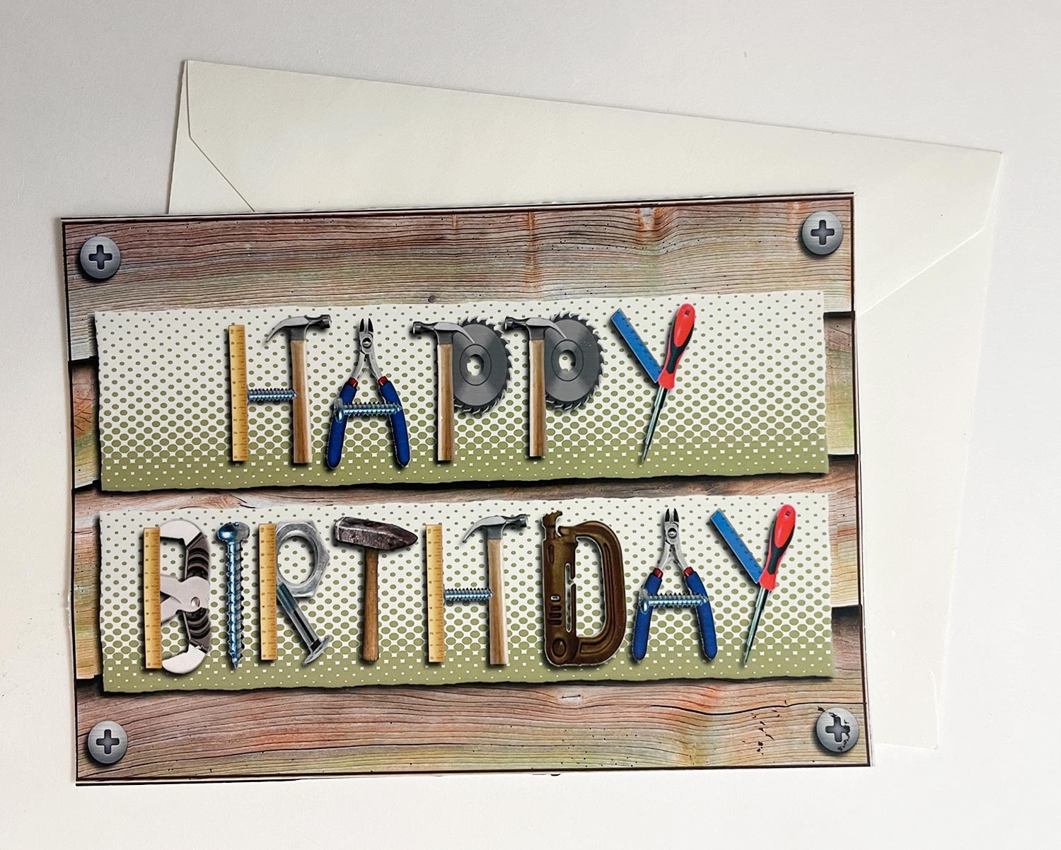 Adult Funny Birthday Card “Knows How to Use His Tool” with envelope.