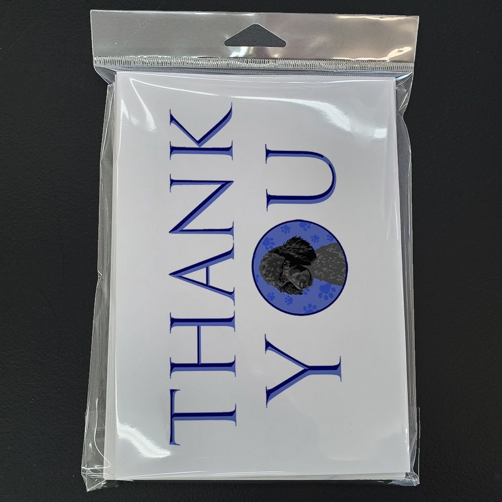 Poodle Standard Black Thank You Greeting Cards Pack of 8 Blank Cards with