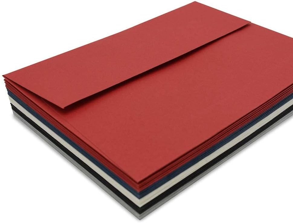 Red A7 Printable Envelopes 5×7 Inch Self Seal 50 PCS 5.25×7.25 Photo Card