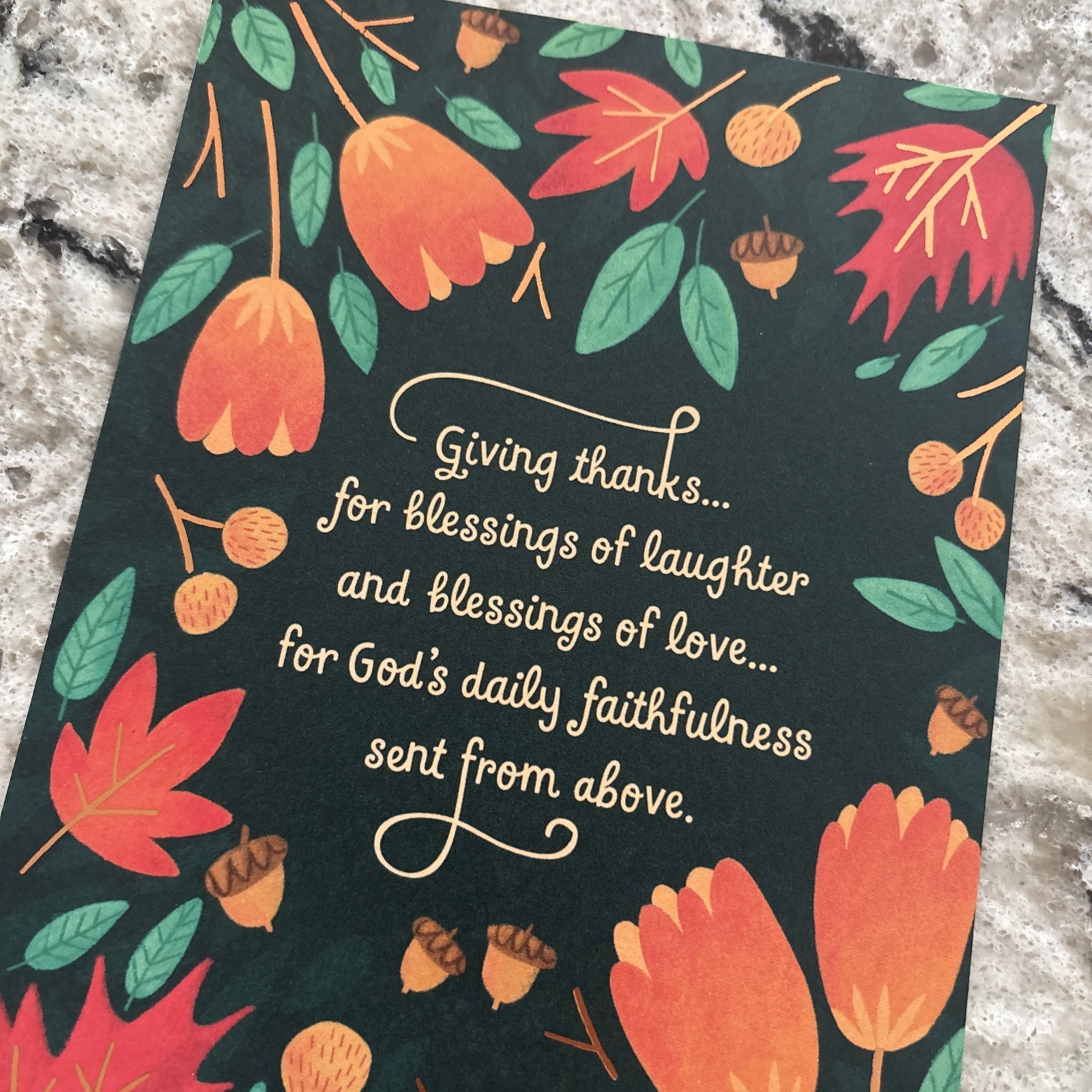 THANKSGIVING Giving Thanks Blessings Of Love 5”x7” Religious Greeting Card