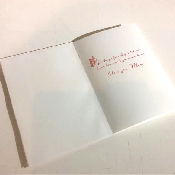 NEW Papyrus Mother’s Day Card 3D Butterfly Floral Rhinestone Pink Envelope