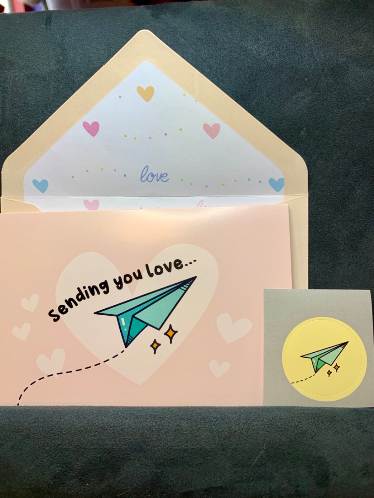 Thinking of You Encouragement Greeting Card Sweet Paper Airplane Message