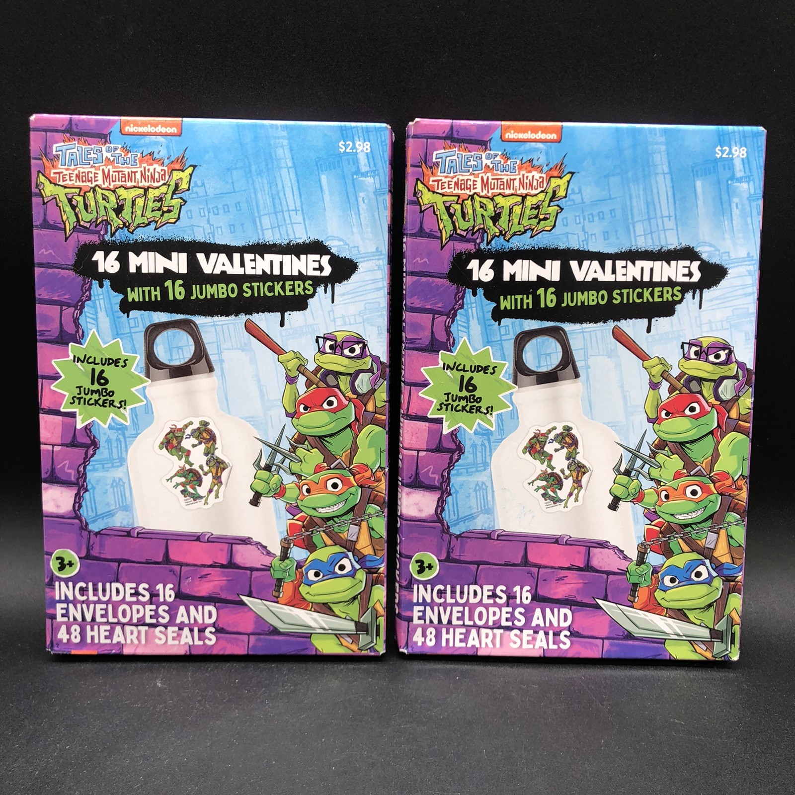 Teenage Mutant Ninja Turtles TMNT Valentines Day Cards & Stickers 16 Pk Lot Of 2