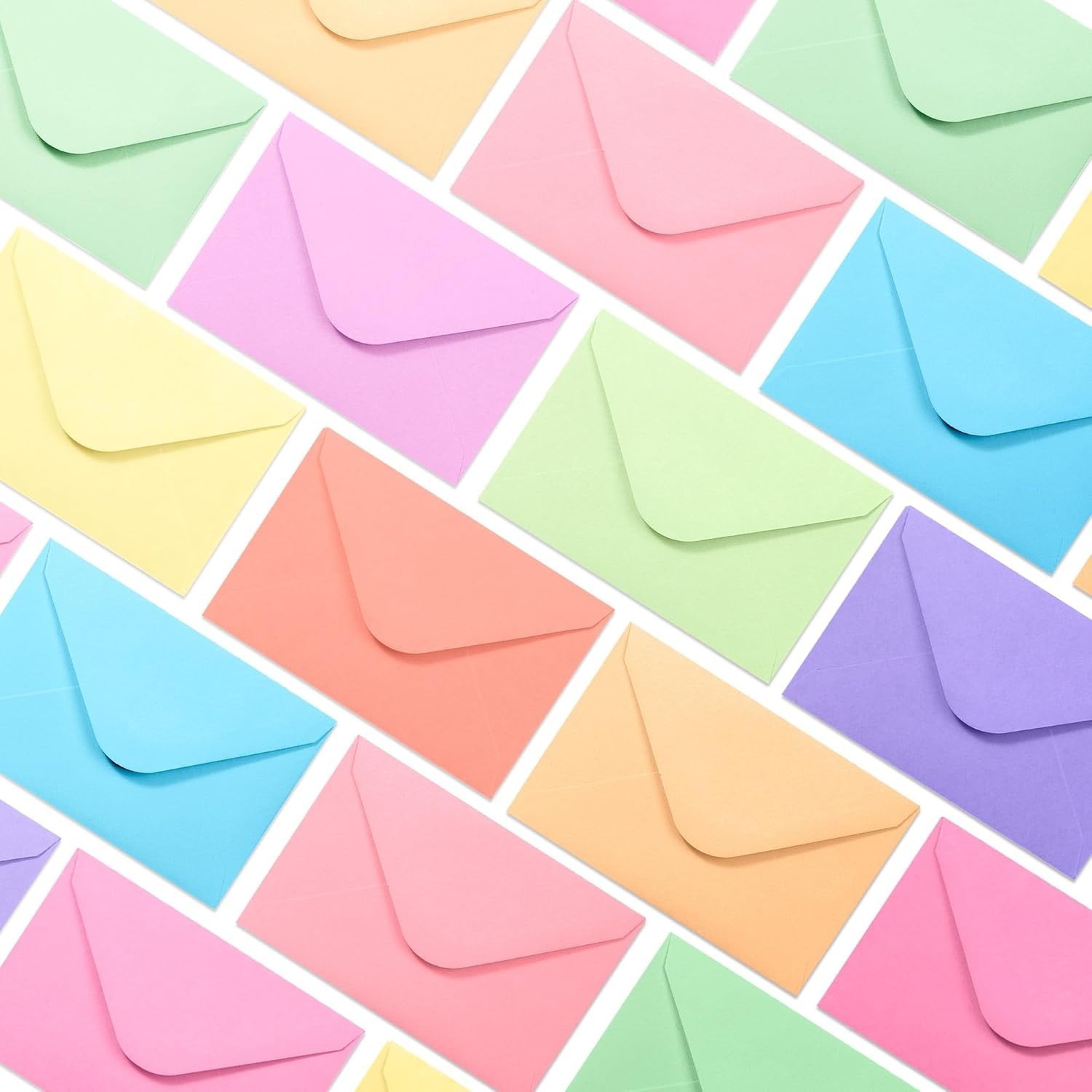 Versatile 4×2.7 Inch Mini Envelopes – 100 Count in Colorful Pastels for Gifting