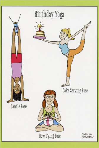 Birthday Yoga Funny Birthday Card – Greeting Card by Nobleworks