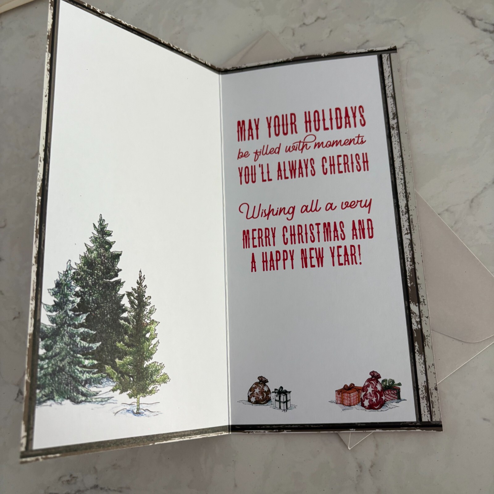 Delivering Good Tidings Tractor Farm Merry Christmas Greeting Card w/Envelope