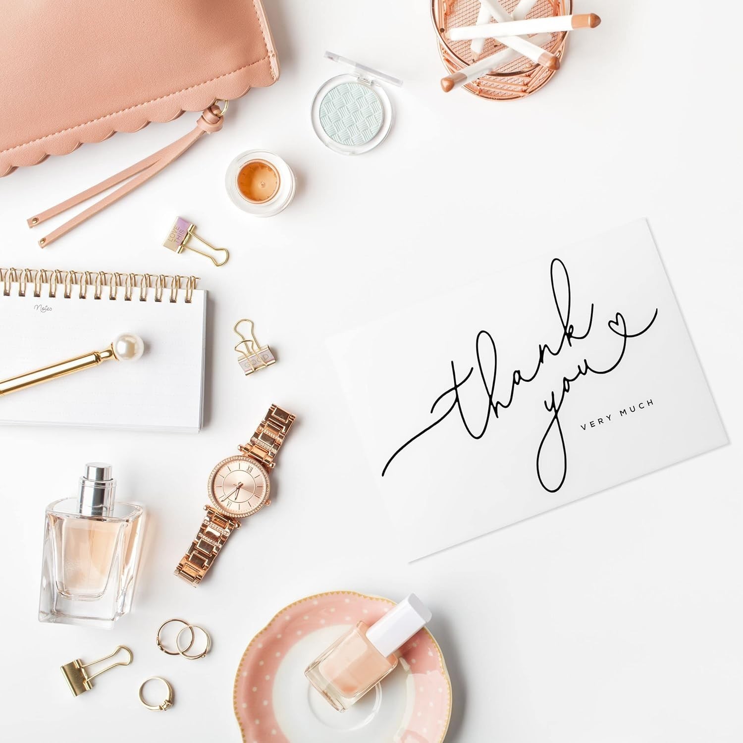 Personalized Thank You Cards with Kraft Envelopes & Stickers