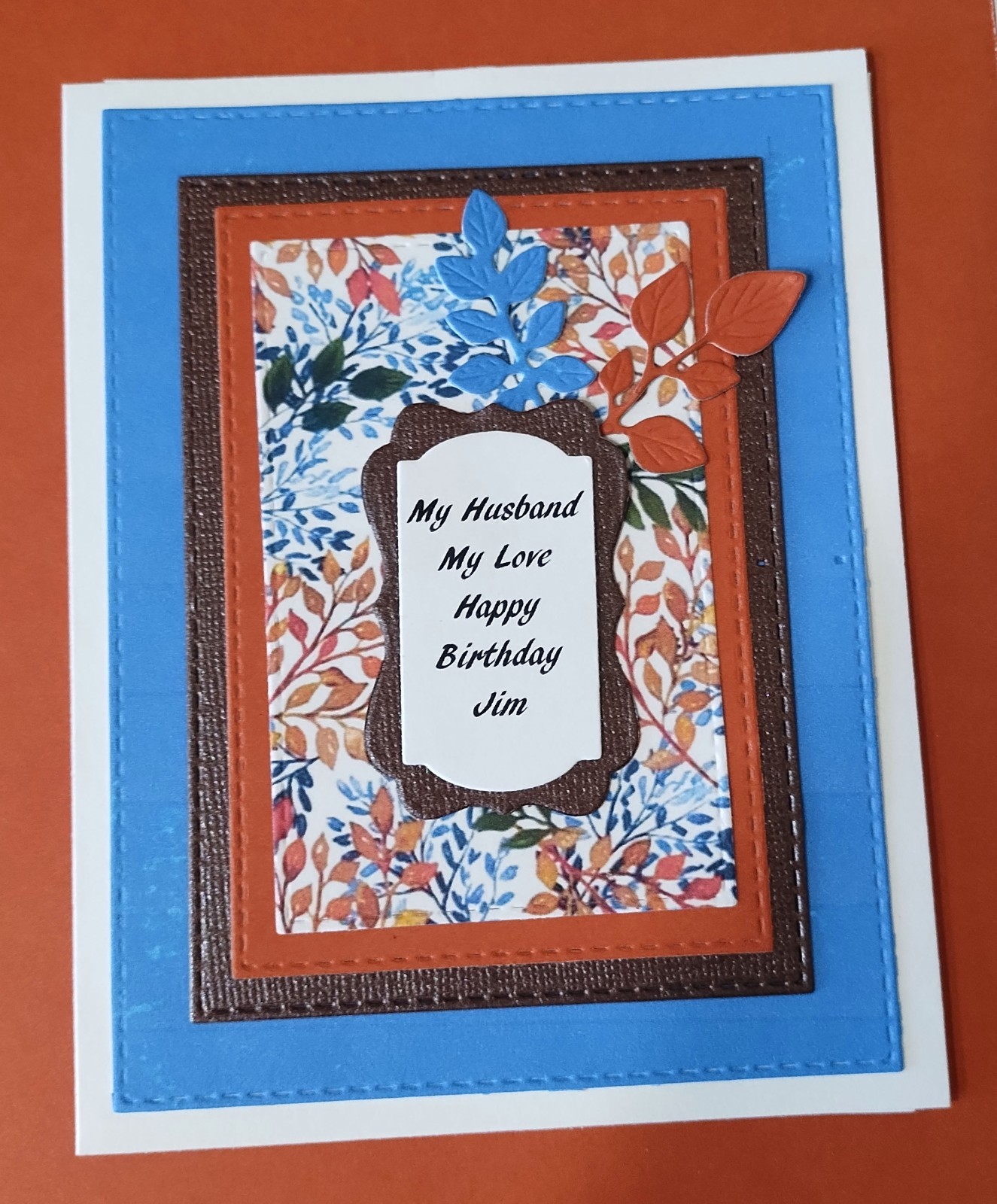 Birthday Card Personalized with your Husband’s Name Handmade with Verse Inside