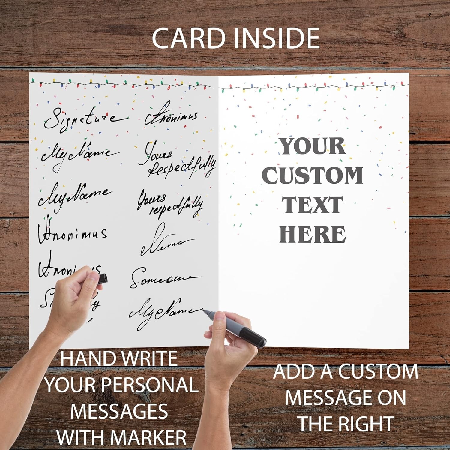 Jumbo 3-Foot Custom Happy Birthday Card, 4 Photos, 24×36 Inch, Includes Envelope