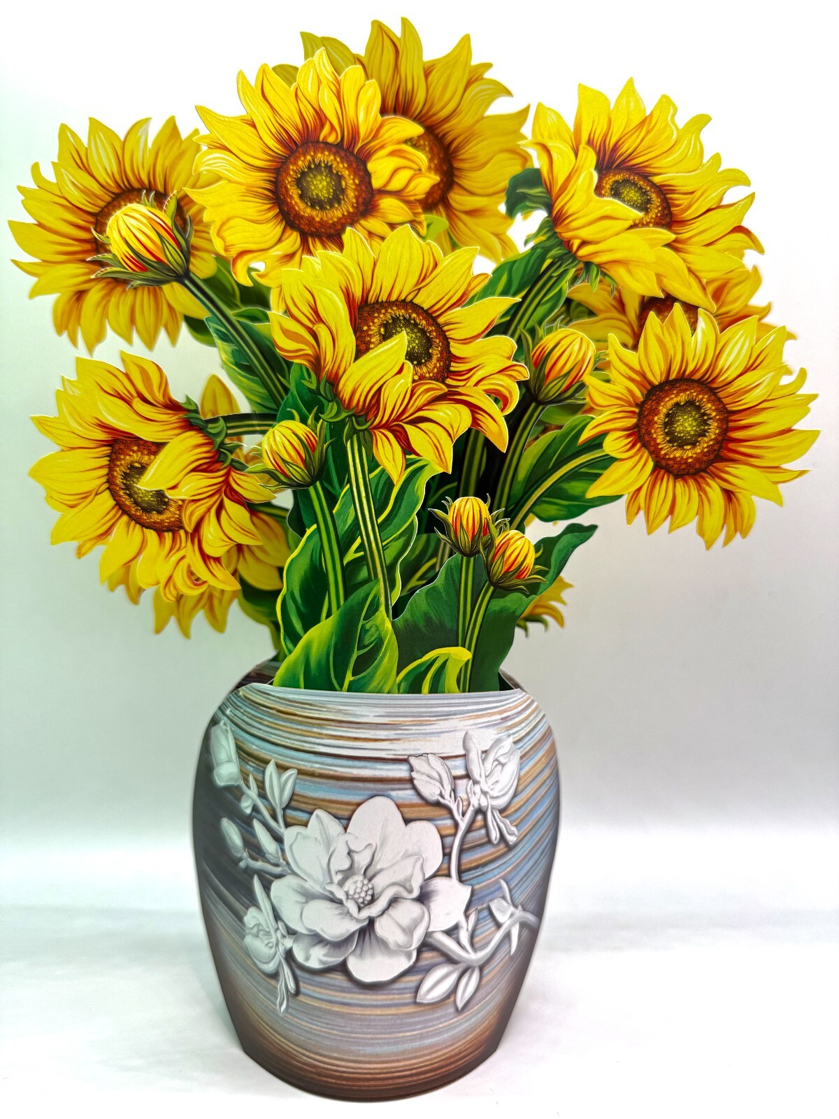 ORIGAMI POP CARDS Golden Sunflower 3D Pop Up Flower Bouquet Happy Valentines Day